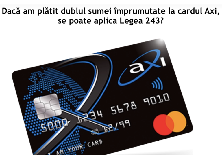 Dacă am plătit dublul sumei împrumutate la cardul Axi, se poate aplica Legea 243?