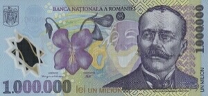 bancnota 1 milion lei ion luca caragiale