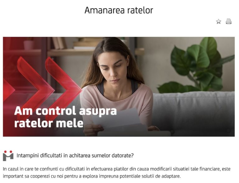 Cum pot face amânarea ratelor la creditul Unicredit Consumer Financing?