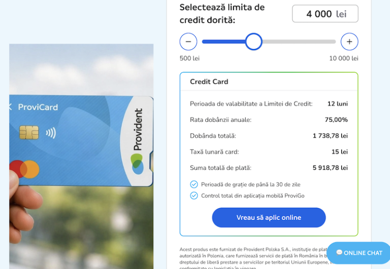 Cum îmi fac un card de credit la Provident?